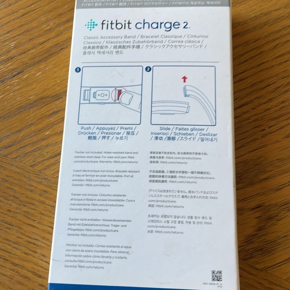 Fitbit Charge 2 Classic Accessory Band Bracelet Classique Size Large - Picture 2 of 3